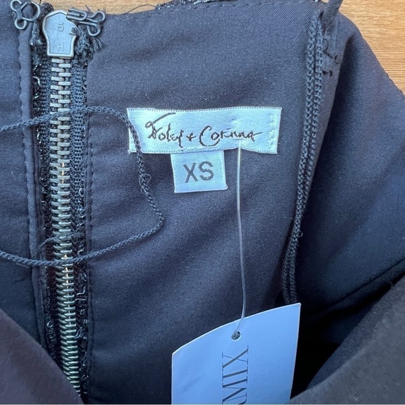 Intermix Black Metallic Lace Spaghetti Strap Corset Crop Top XSmall NWT - Picture 8 of 11